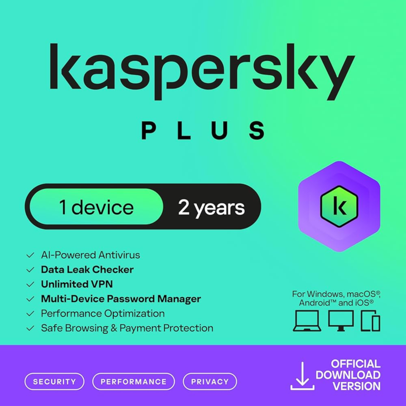 Kaspersky Plus Antivirus (1 Device / 2 Years)