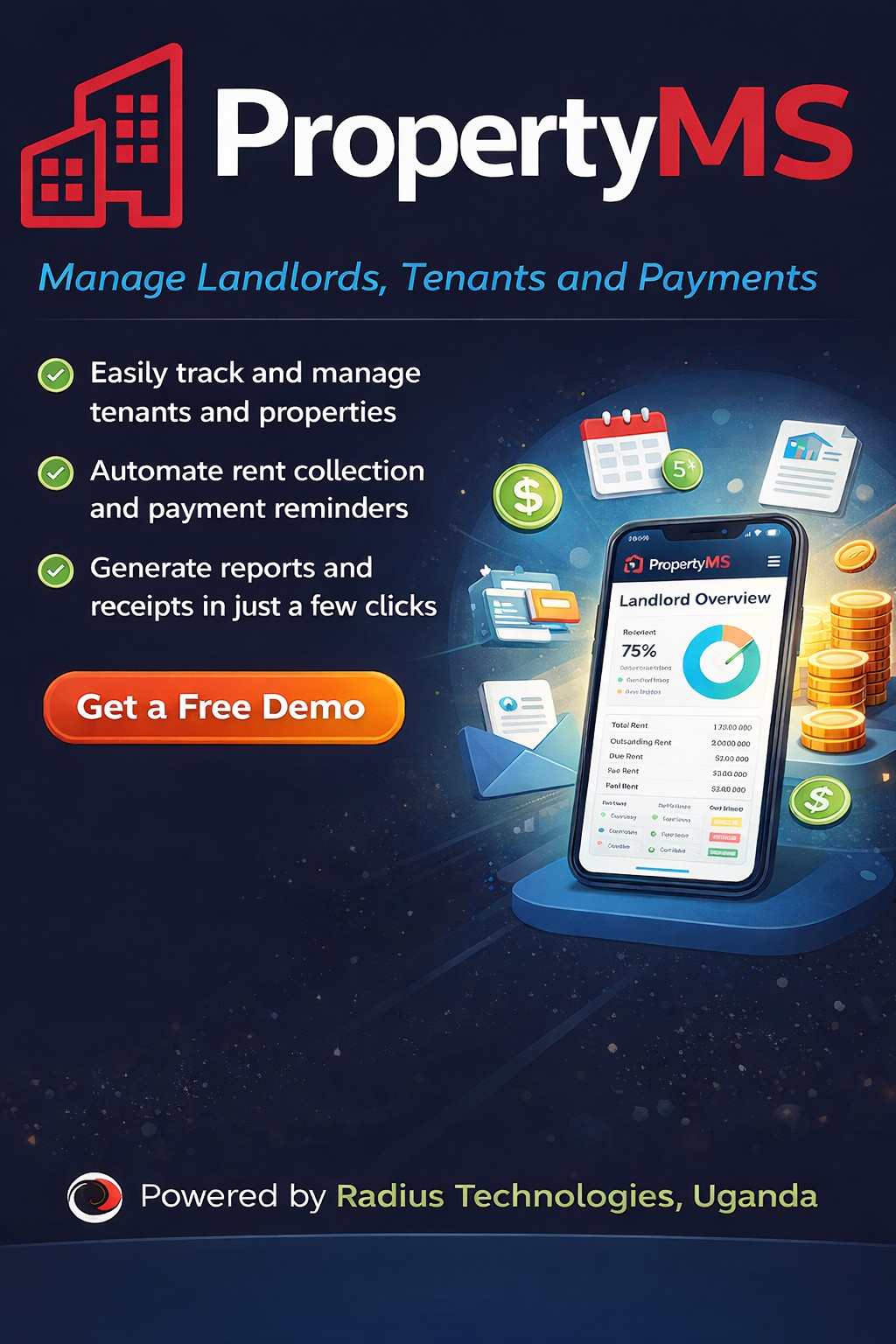 Radius PropertyMS – Manage Landlords, Tenants and Payments With Ease
