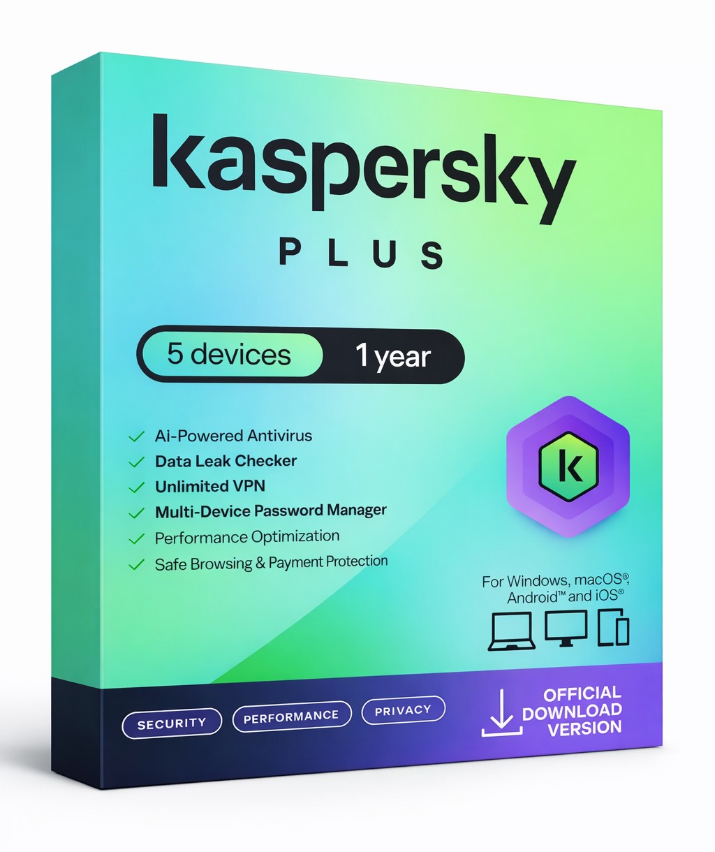 Kaspersky Plus Antivirus (5 Devices / 1 Year)